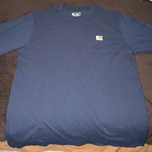 Carhartt Men's Navy Blue Pocket T-Shirt (Loose Fit)